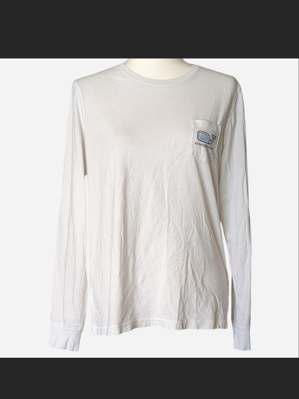 Y2K Vineyard Vines White Graphic Long Sleeve Tee Skater Top Size M